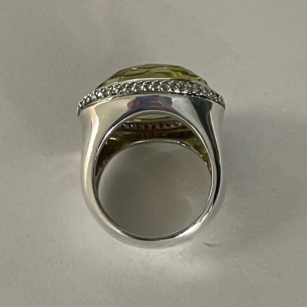David Yurman, lemon citrine and diamond East West Signature Oval Ring size 6 1/2 - Picture 7 of 10